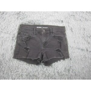 Old Navy Shorts Womens 4 Black Distressed Jean Denim Cut Off Boyfriend Fit